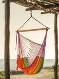 darrahopens Home & Garden > Hammocks Mayan Legacy Extra Large Outdoor Cotton Mexican Hammock Chair in Rainbow Colour