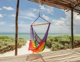 darrahopens Home & Garden > Hammocks Mayan Legacy Extra Large Outdoor Cotton Mexican Hammock Chair in Rainbow Colour