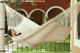 darrahopens Home & Garden > Hammocks Mayan Legacy Jumbo Size Outdoor Cotton Mexican Hammock in Cream Colour