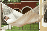 darrahopens Home & Garden > Hammocks Mayan Legacy Jumbo Size Outdoor Cotton Mexican Hammock in Cream Colour