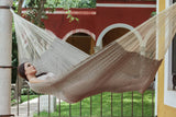 darrahopens Home & Garden > Hammocks Mayan Legacy Jumbo Size Outdoor Cotton Mexican Hammock in Dream Sands Colour