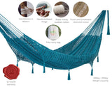 Darrahopens Home & Garden > Hammocks Mayan Legacy King Size Deluxe Outdoor Cotton Mexican Hammock in Bondi Colour