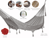 Darrahopens Home & Garden > Hammocks Mayan Legacy King Size Deluxe Outdoor Cotton Mexican Hammock in Dream Sands