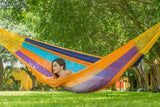 darrahopens Home & Garden > Hammocks Mayan Legacy King Size Outdoor Cotton Mexican Hammock in Alegra Colour