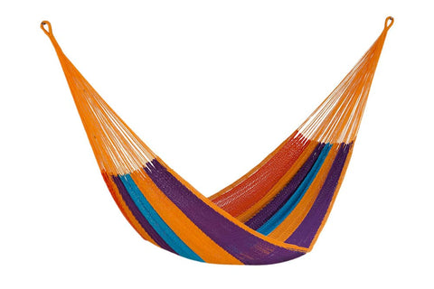 darrahopens Home & Garden > Hammocks Mayan Legacy King Size Outdoor Cotton Mexican Hammock in Alegra Colour