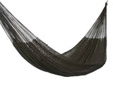 Darrahopens Home & Garden > Hammocks Mayan Legacy King Size Outdoor Cotton Mexican Hammock in Black Colour
