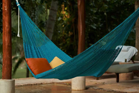 Darrahopens Home & Garden > Hammocks Mayan Legacy King Size Outdoor Cotton Mexican Hammock in Bondi  Colour