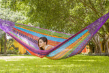 darrahopens Home & Garden > Hammocks Mayan Legacy King Size Outdoor Cotton Mexican Hammock in Colorina Colour