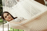 darrahopens Home & Garden > Hammocks Mayan Legacy King Size Outdoor Cotton Mexican Hammock in Cream Colour