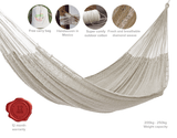 darrahopens Home & Garden > Hammocks Mayan Legacy King Size Outdoor Cotton Mexican Hammock in Cream Colour