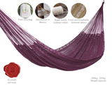 Darrahopens Home & Garden > Hammocks Mayan Legacy King Size Outdoor Cotton Mexican Hammock in Maroon Colour
