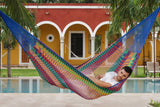 darrahopens Home & Garden > Hammocks Mayan Legacy King Size Outdoor Cotton Mexican Hammock in Mexicana Colour