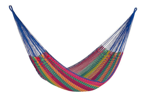 darrahopens Home & Garden > Hammocks Mayan Legacy King Size Outdoor Cotton Mexican Hammock in Mexicana Colour