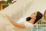 darrahopens Home & Garden > Hammocks Mayan Legacy Queen Size Cotton Mexican Hammock in Cream Colour