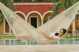 darrahopens Home & Garden > Hammocks Mayan Legacy Queen Size Cotton Mexican Hammock in Cream Colour
