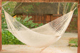 darrahopens Home & Garden > Hammocks Mayan Legacy Queen Size Cotton Mexican Hammock in Cream Colour