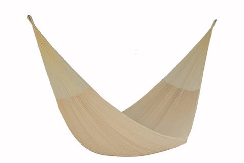 darrahopens Home & Garden > Hammocks Mayan Legacy Queen Size Cotton Mexican Hammock in Cream Colour