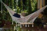 Darrahopens Home & Garden > Hammocks Mayan Legacy Queen Size Deluxe Outdoor Cotton Mexican Hammock in Cream Colour