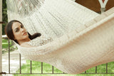 darrahopens Home & Garden > Hammocks Mayan Legacy Queen Size Outdoor Cotton Mexican Hammock in Cream Colour