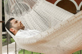 darrahopens Home & Garden > Hammocks Mayan Legacy Queen Size Outdoor Cotton Mexican Hammock in Cream Colour