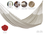 darrahopens Home & Garden > Hammocks Mayan Legacy Queen Size Outdoor Cotton Mexican Hammock in Cream Colour