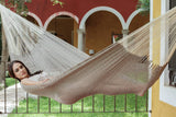 darrahopens Home & Garden > Hammocks Mayan Legacy Queen Size Outdoor Cotton Mexican Hammock in Dream Sands Colour