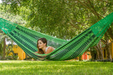 darrahopens Home & Garden > Hammocks Mayan Legacy Queen Size Outdoor Cotton Mexican Hammock in Jardin Colour