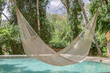 darrahopens Home & Garden > Hammocks Mayan Legacy Queen Size Super Nylon Mexican Hammock in Cream Colour
