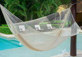 darrahopens Home & Garden > Hammocks Mayan Legacy Queen Size Super Nylon Mexican Hammock in Cream Colour