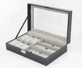 darrahopens Home & Garden > Hobbies 6+3 Grid Watch Sunglass Eyeglasses Display Box Case Storage Organizer PU Leather