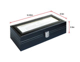 darrahopens Home & Garden > Hobbies 6 Slot Mens Watch Display Case Box Black PU Leather