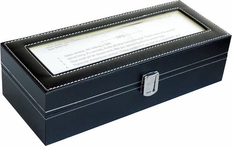 darrahopens Home & Garden > Hobbies 6 Slot Mens Watch Display Case Box Black PU Leather