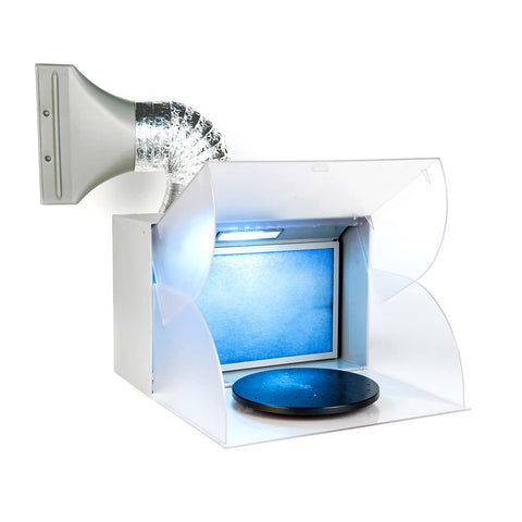 darrahopens Home & Garden > Hobbies Dynamic Power Air Brush Spray Booth Portable Exhaust Fan with LED