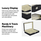 darrahopens Home & Garden > Hobbies Watch Box - 24 Slot Luxury Display Case With Framed Glass Lid