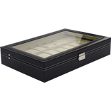 darrahopens Home & Garden > Hobbies Watch Box - 24 Slot Luxury Display Case With Framed Glass Lid
