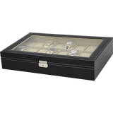 darrahopens Home & Garden > Hobbies Watch Box - 24 Slot Luxury Display Case With Framed Glass Lid