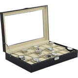 darrahopens Home & Garden > Hobbies Watch Box - 24 Slot Luxury Display Case With Framed Glass Lid