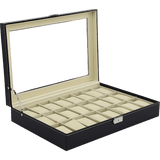 darrahopens Home & Garden > Hobbies Watch Box - 24 Slot Luxury Display Case With Framed Glass Lid
