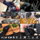 Darrahopens Home & Garden > Home & Garden Others 100x Nitrile Black Industrial Mechanic Tattoo Food Disposable Gloves Large