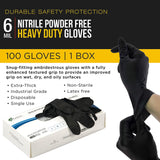 Darrahopens Home & Garden > Home & Garden Others 100x Nitrile Black Industrial Mechanic Tattoo Food Disposable Gloves Large