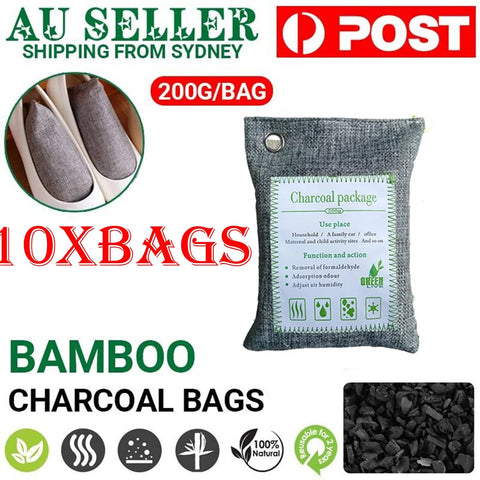 Darrahopens Home & Garden > Home & Garden Others 10PCS Air Purifying Bags Activated Bamboo Charcoal Freshener for Car Home Shoes 200g