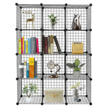darrahopens Home & Garden > Home & Garden Others 12 Cube Wire Grid Organiser Bookcase Storage Cabinet Wardrobe Closet Black
