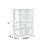 darrahopens Home & Garden > Home & Garden Others 12 Cube Wire Grid Organiser Bookcase Storage Cabinet Wardrobe Closet White
