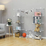 darrahopens Home & Garden > Home & Garden Others 12 Cube Wire Grid Organiser Bookcase Storage Cabinet Wardrobe Closet White