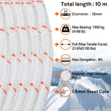 Darrahopens Home & Garden > Home & Garden Others 12mm 10m Safety Climbing Rope Nylon Rock Static Outdoor Boat Anchor Marine Rope Dock Lines Rope