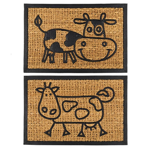 Darrahopens Home & Garden > Home & Garden Others 2 x Front Door Entryway Doormat Cursive Natural Coconut Coir Floor mat Outdoor