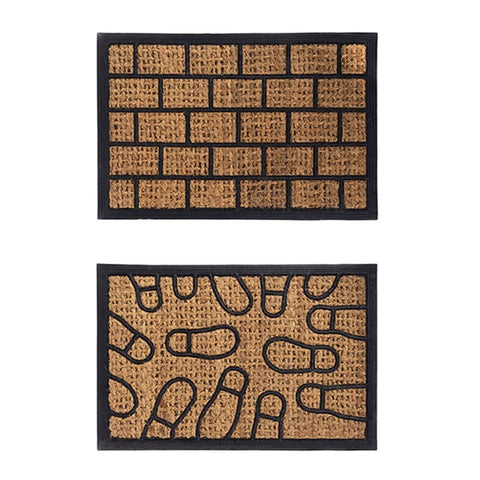 Darrahopens Home & Garden > Home & Garden Others 2 x Front Door Entryway Doormat Cursive Natural Coconut Coir Floor Mat Outdoor