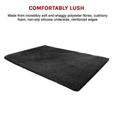 darrahopens Home & Garden > Home & Garden Others 200x140cm Floor Rugs Large Shaggy Rug Area Carpet Bedroom Living Room Mat - Black