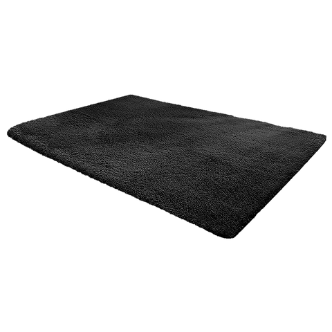 darrahopens Home & Garden > Home & Garden Others 200x140cm Floor Rugs Large Shaggy Rug Area Carpet Bedroom Living Room Mat - Black