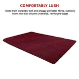 darrahopens Home & Garden > Home & Garden Others 200x140cm Floor Rugs Large Shaggy Rug Area Carpet Bedroom Living Room Mat - Burgundy